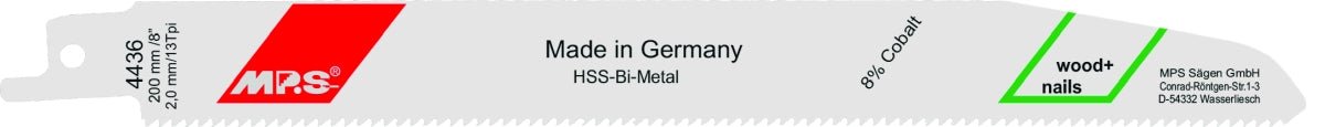 MPS - Hoja de sierra de sable Profi - Line - Demolición 4436 - Ferrotecnia