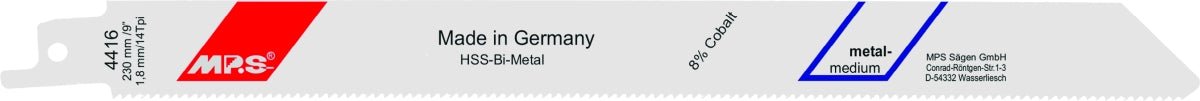 MPS - Hoja de sierra de sable Profi - Line - Metal 4416 - Ferrotecnia