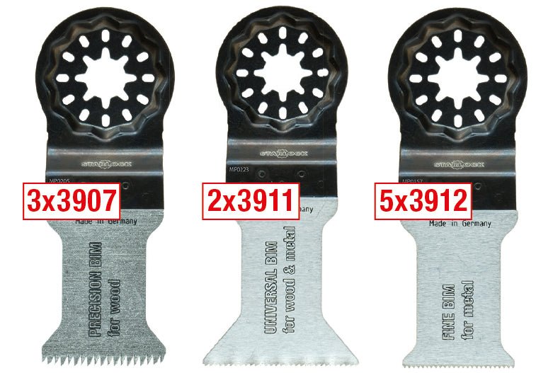 MPS - Juego de 10 hojas de sierra oscilantes para madera y metal 3900 - SET 1 - Ferrotecnia