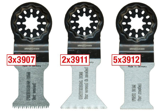 MPS - Juego de 10 hojas de sierra oscilantes para madera y metal 3900 - SET 1 - Ferrotecnia