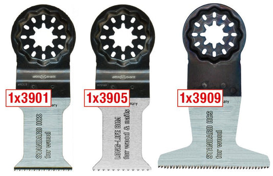 MPS - Juego de 3 hojas de sierra oscilantes para madera y metal 3900 - SET 3 - Ferrotecnia