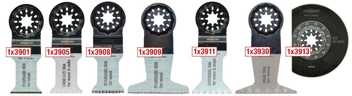 MPS - Juego de 7 hojas de sierra oscilantes para madera y metal 3900 - SET 7 - Ferrotecnia