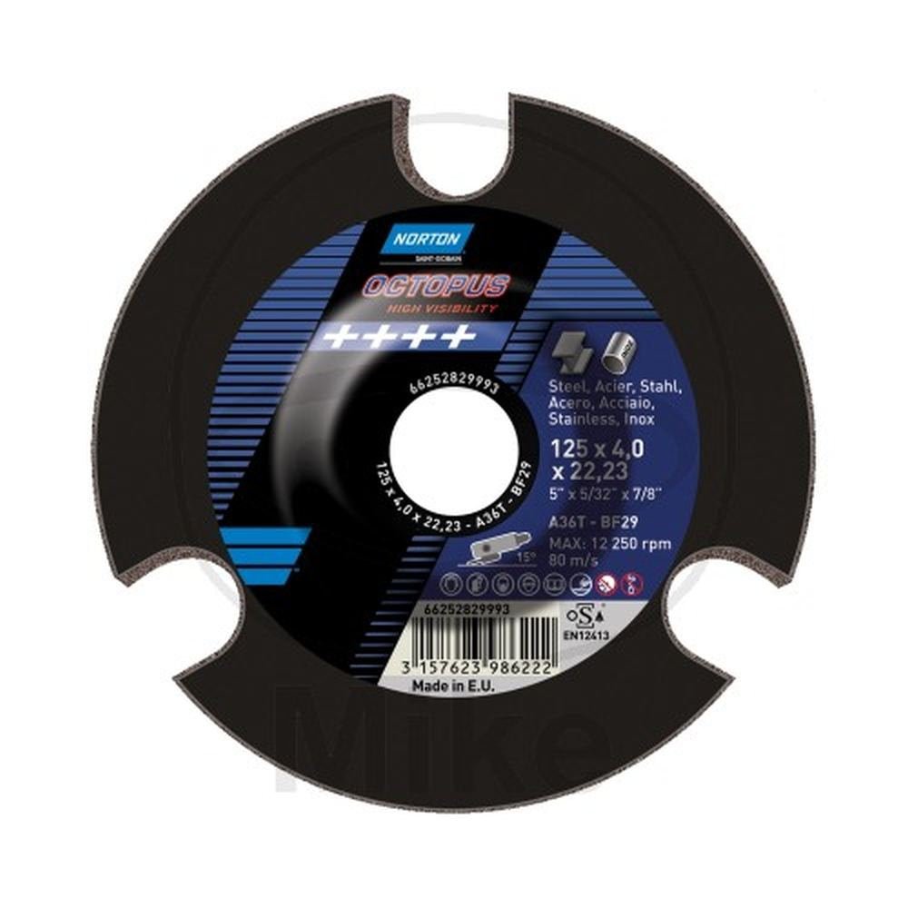 Norton 66252829994 - Disco de desbaste Octopus para metal e inox, tipo 29, grano 60, 125 mm