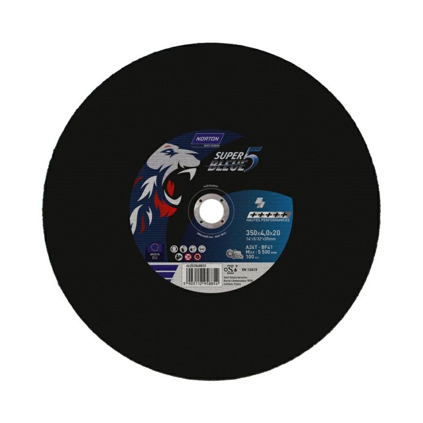 Norton 66252848833 - Disco de corte para metal A24T-BF41, 350 x 4 x 20 mm, para tronzadora