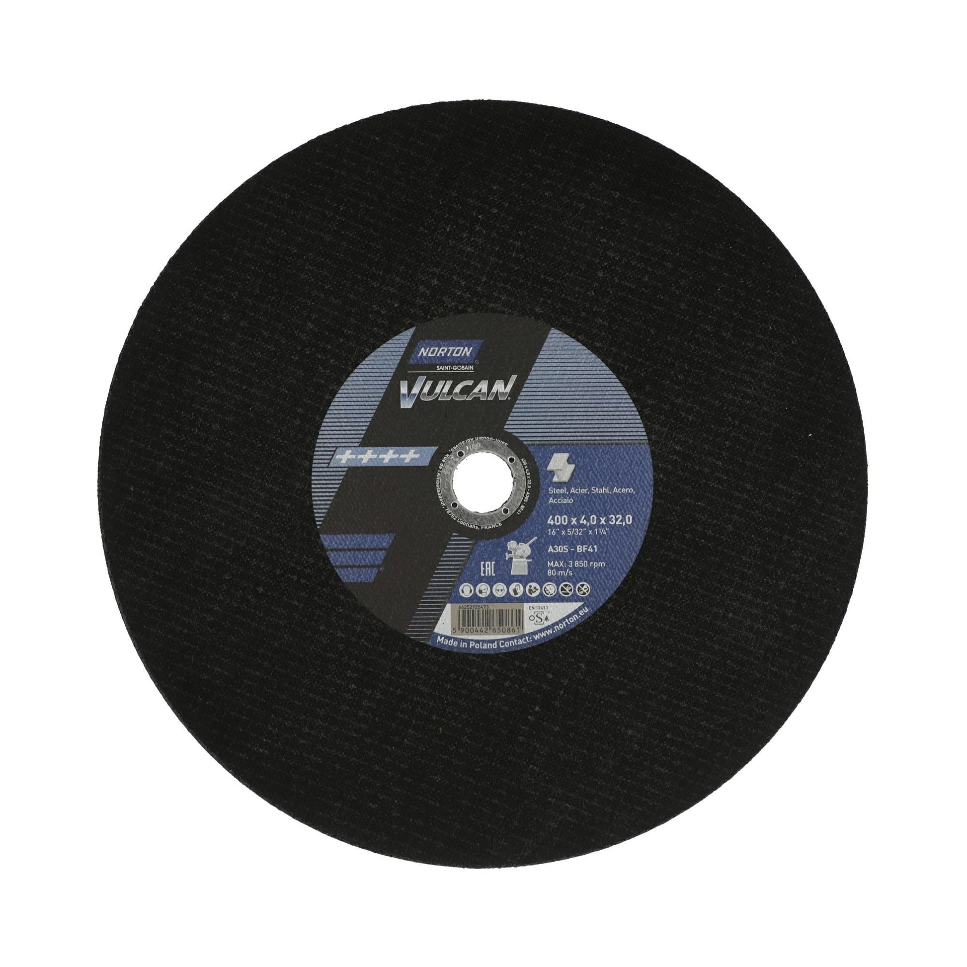 Norton 66252851127 - Disco de corte Vulcan para metal, 400 x 4,0 x 32 mm, A30S (Lote de 10 uds)
