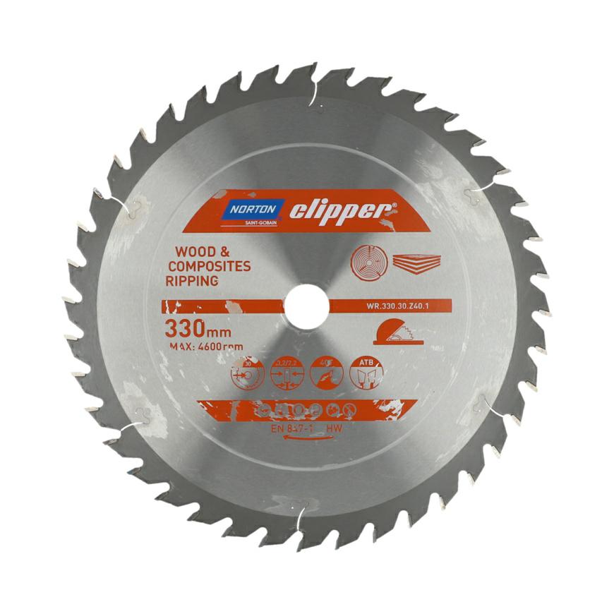 Norton 70184608074 - Disco de sierra circular para madera y materiales compuestos, 330 x 30 mm, Z40, ATB, 3,2/2,2 mm