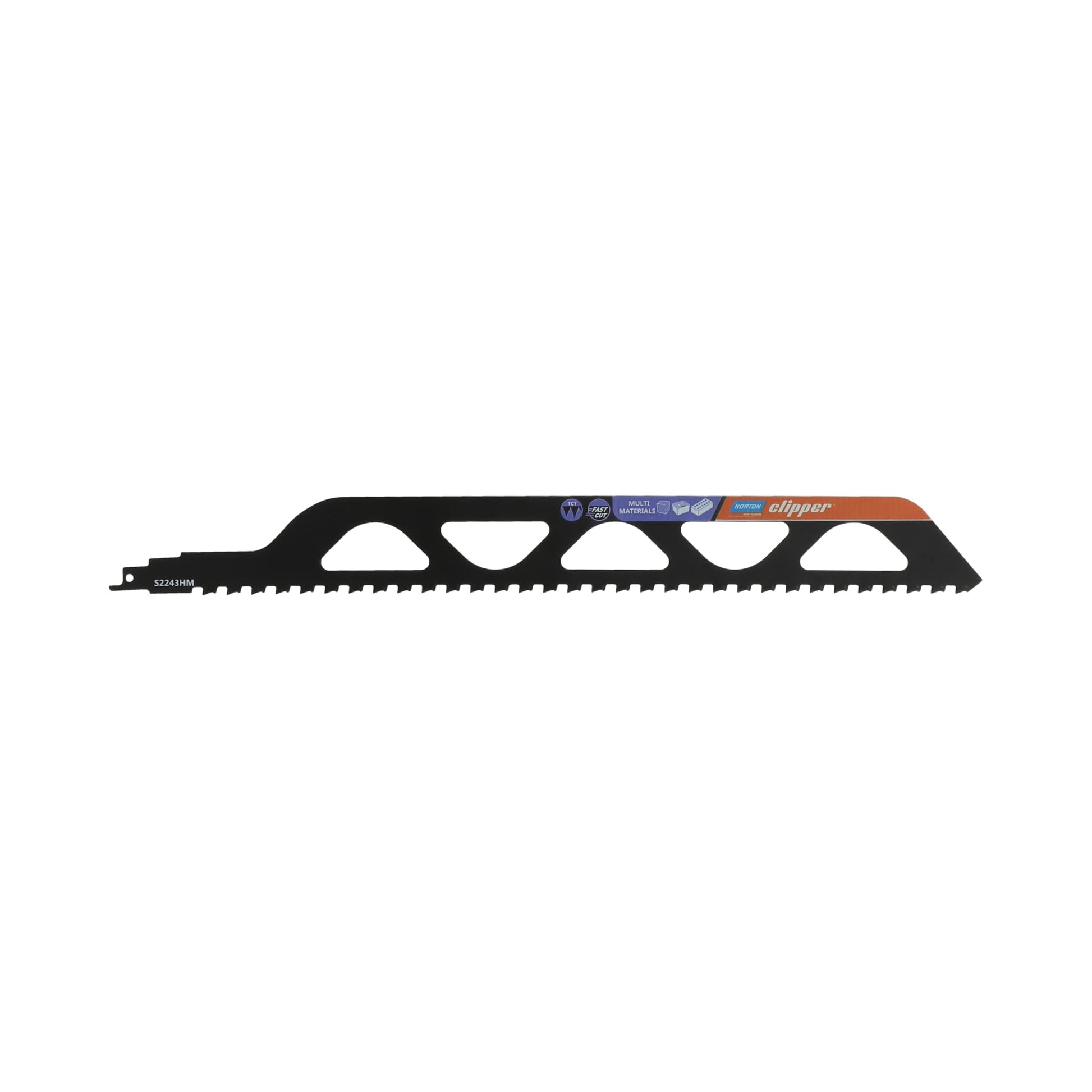 Norton 70184608356 - Hoja de sierra de sable S2243HM para ladrillo perforado y hormigón celular, 455 mm, 2 TPI