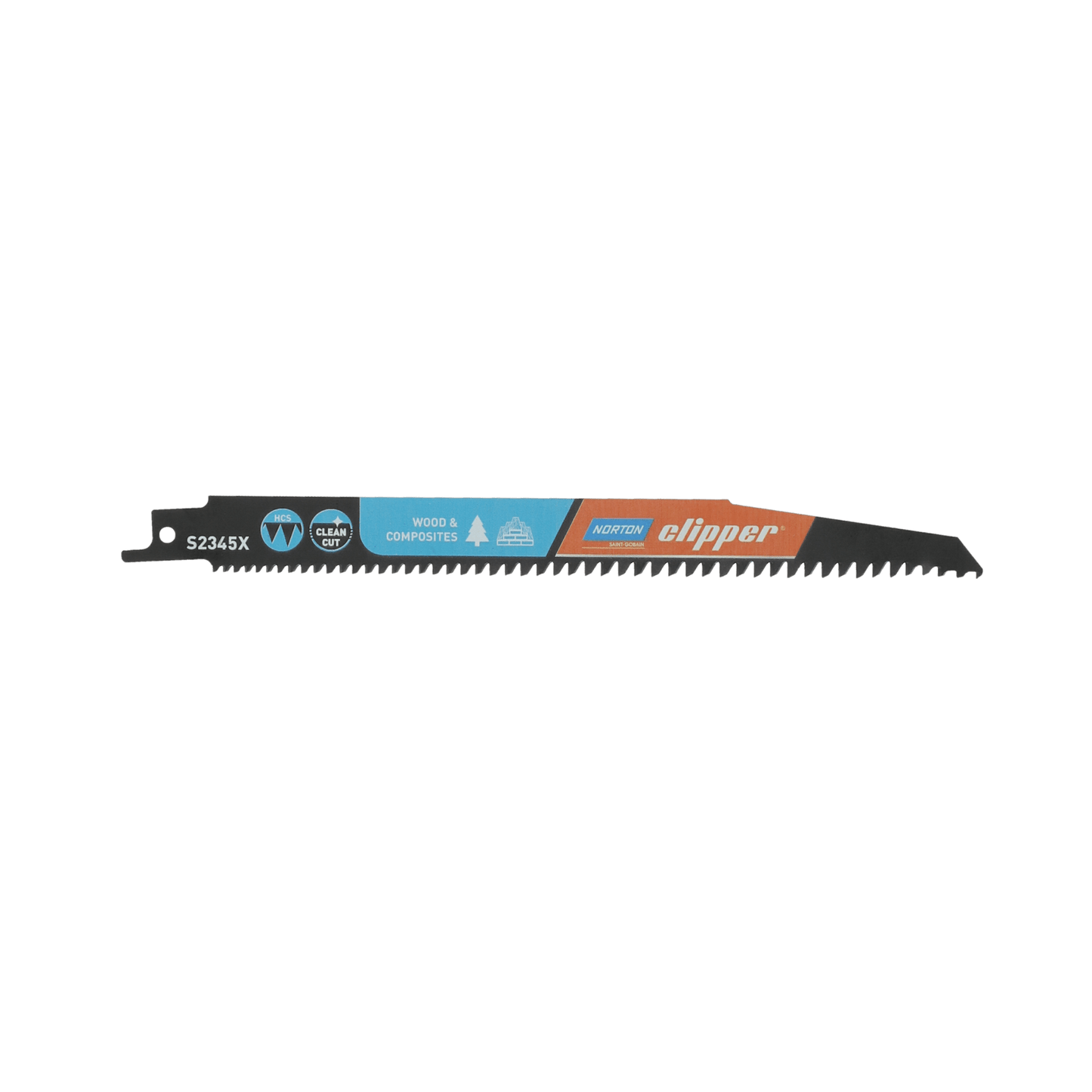Norton 70184608362 - Hoja de sierra de sable S2345X, acero HCS, 6-10 TPI, 200 mm, madera blanda y de construcción (Lote de 2 uds)