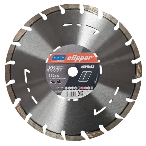 Norton 70184631581 - Disco de diamante Clipper Pro Asphalt II, 350 x 25,4 mm, segmento 12/3,2 mm