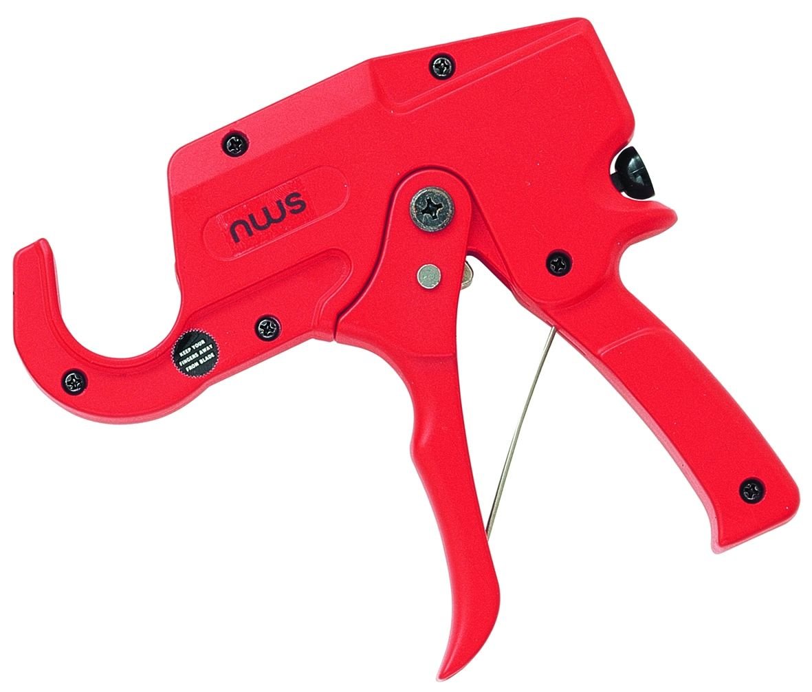 NWS Cortatubos para tubos de plástico acción carraca y forma de revolver - Ferrotecnia