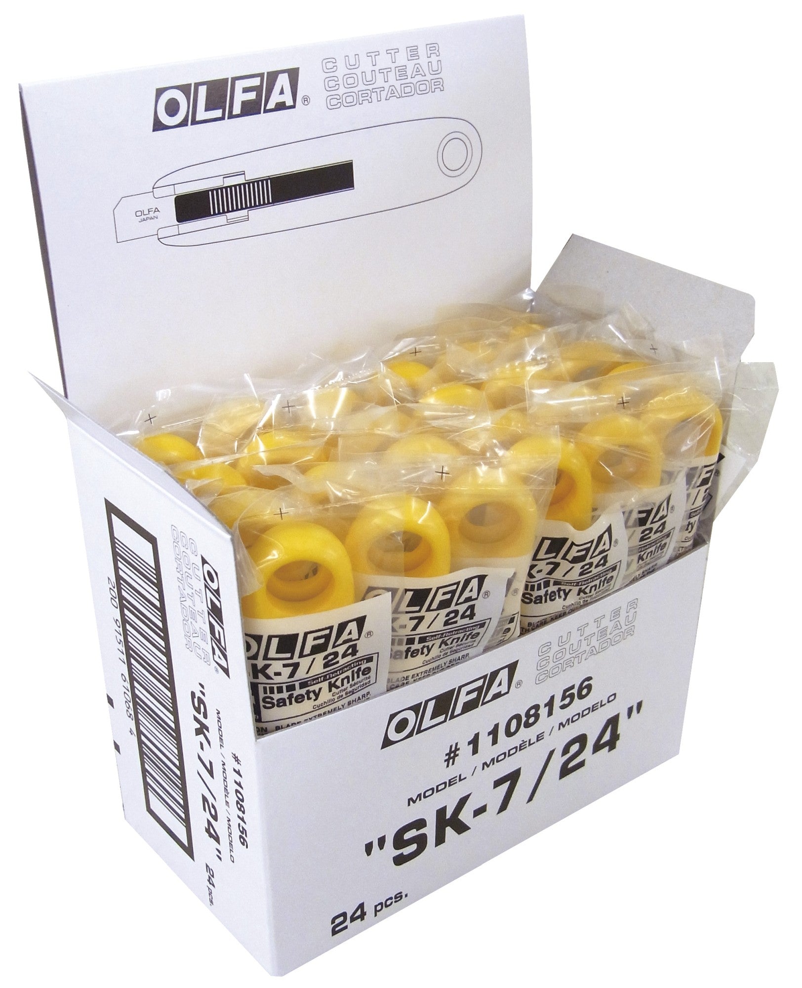 Olfa Cúter de seguridad compacto con retracción de cuchilla semi automática SK - 7 - Ferrotecnia