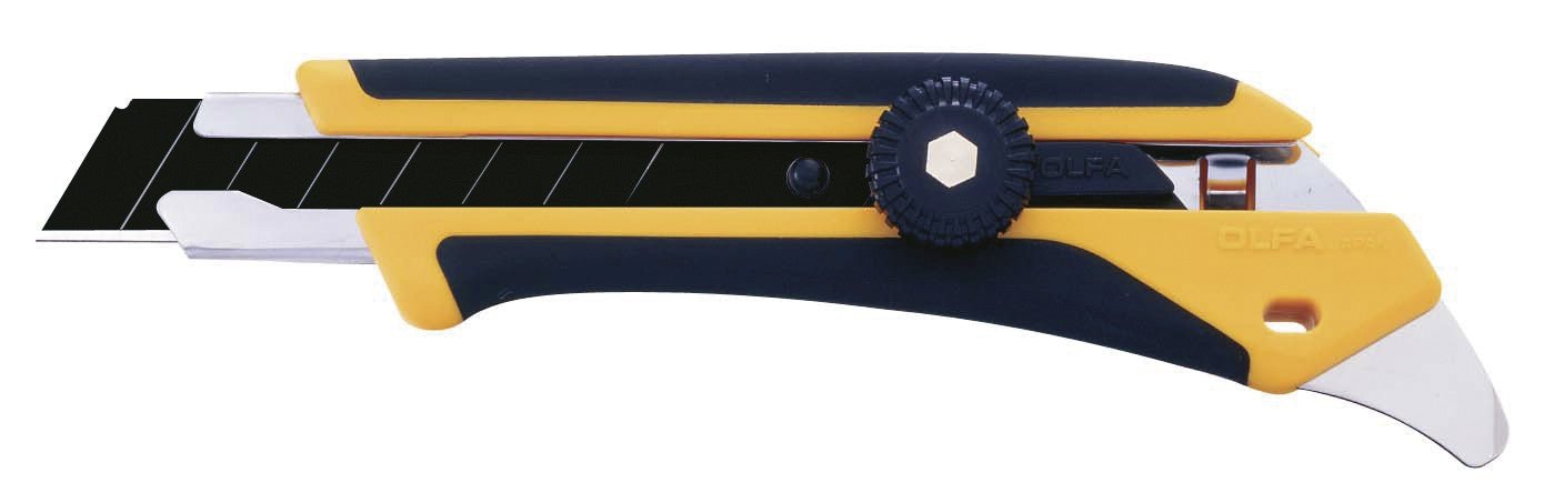 Olfa L5 - Cúter con bloqueo manual, mango antideslizante, púa de metal duro y cuchilla de 18 mm - Ferrotecnia