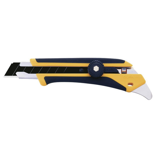 Olfa L5 - Utility knife with manual lock, non-slip handle, carbide pick and 18 mm blade