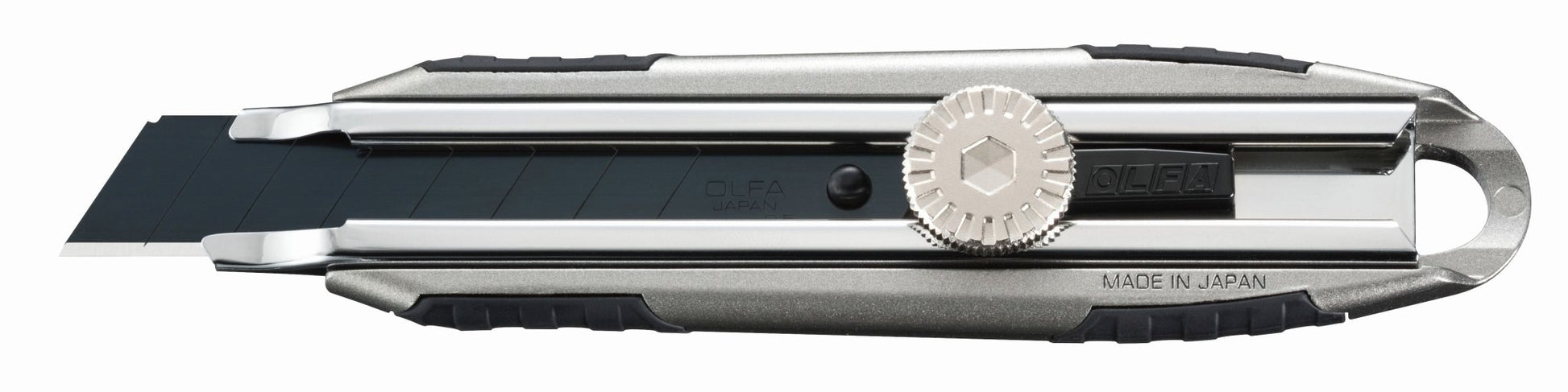 Olfa MXP - L - Cúter de aluminio con bloqueo manual y cuchilla extra afilada de 18 mm - Ferrotecnia