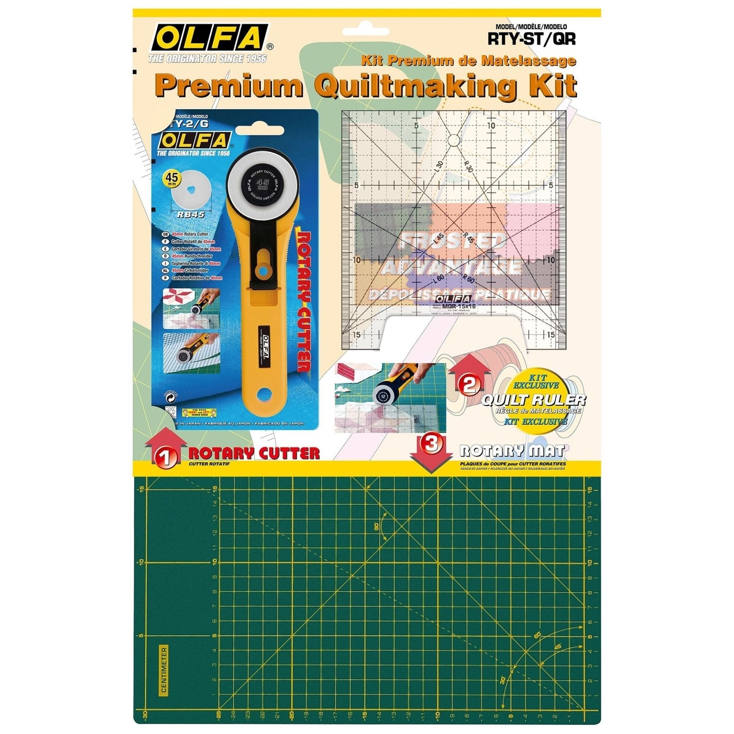 Olfa RTY-ST/QR - Kit iniciación Patchwork RTY-2/G + RM-IC-C