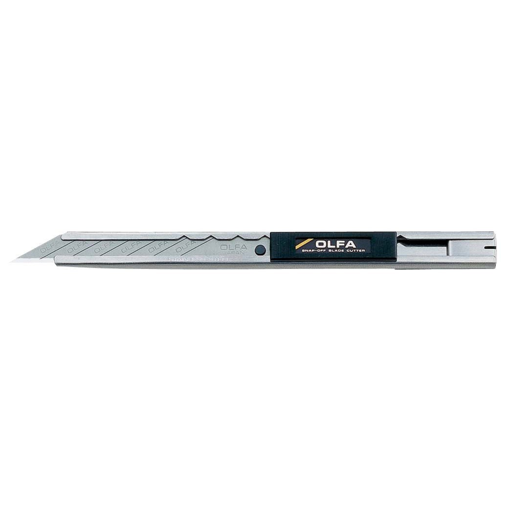 Olfa SAC-1 - Automatic locking cutter, stainless steel handle and 9 mm blade with 30° cutting angle