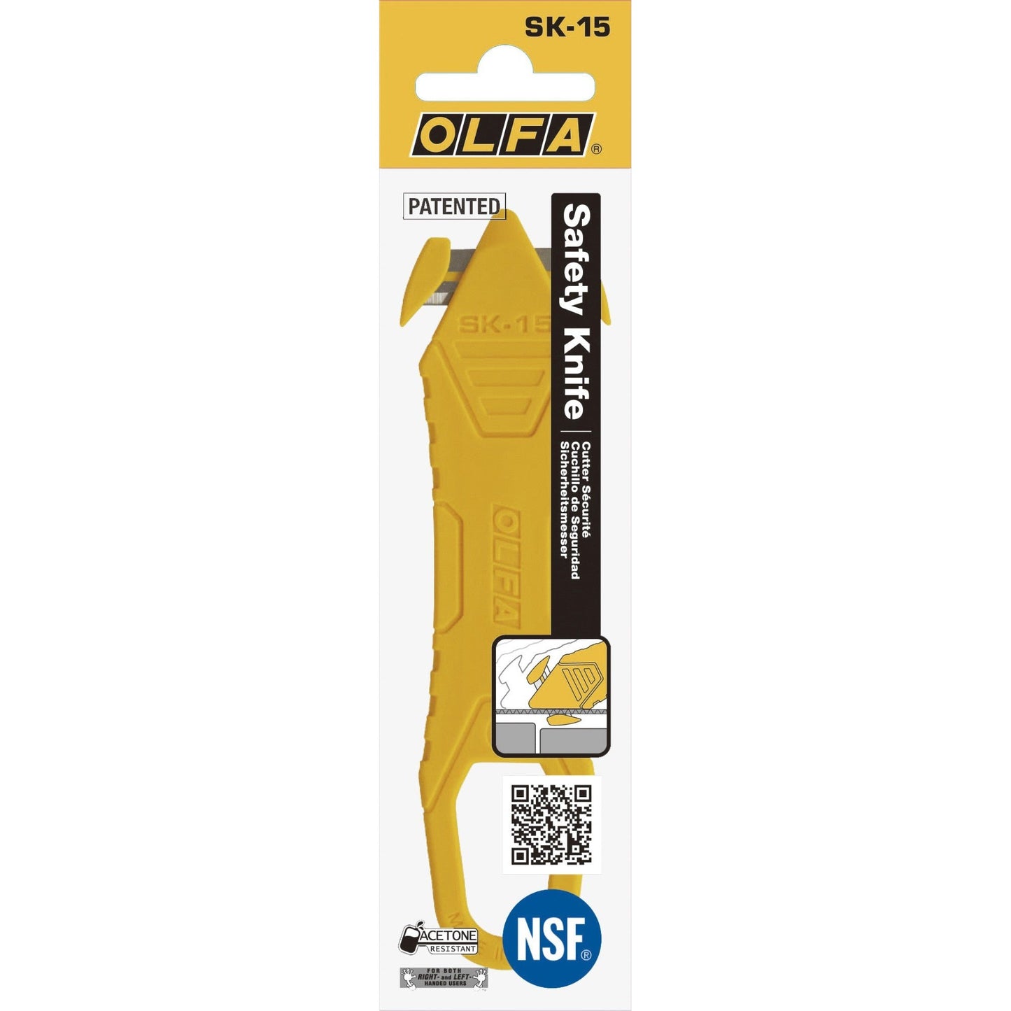 Olfa SK-15/DSB - Disposable safety cutter with hidden blades SK-15 in dispenser box (Pack of 60 units)