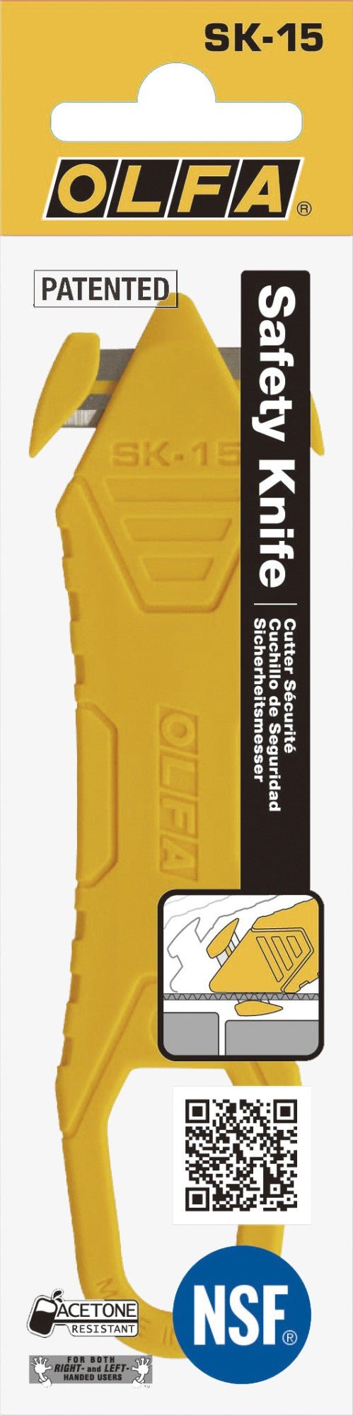 Olfa SK - 15/DSB - Cúter de seguridad desechable con cuchillas ocultas SK - 15 en caja dispensadora (Lote de 60 uds) - Ferrotecnia