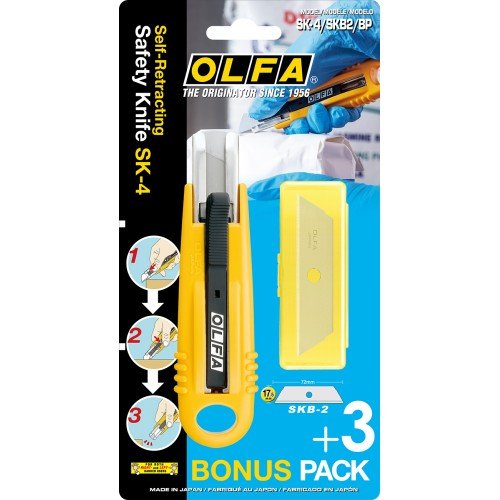 Olfa - SK - 4/SKB2/BP - Cúter de seguridad SK - 4 con 3 cuchillas SKB - 2 - Ferrotecnia