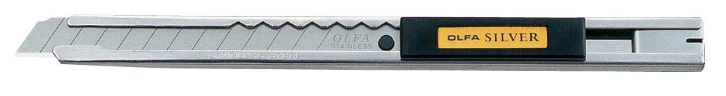 Olfa SVR - 1 - Cúter con bloqueo automático, mango de acero inoxidable y cuchilla de 9 mm - Ferrotecnia