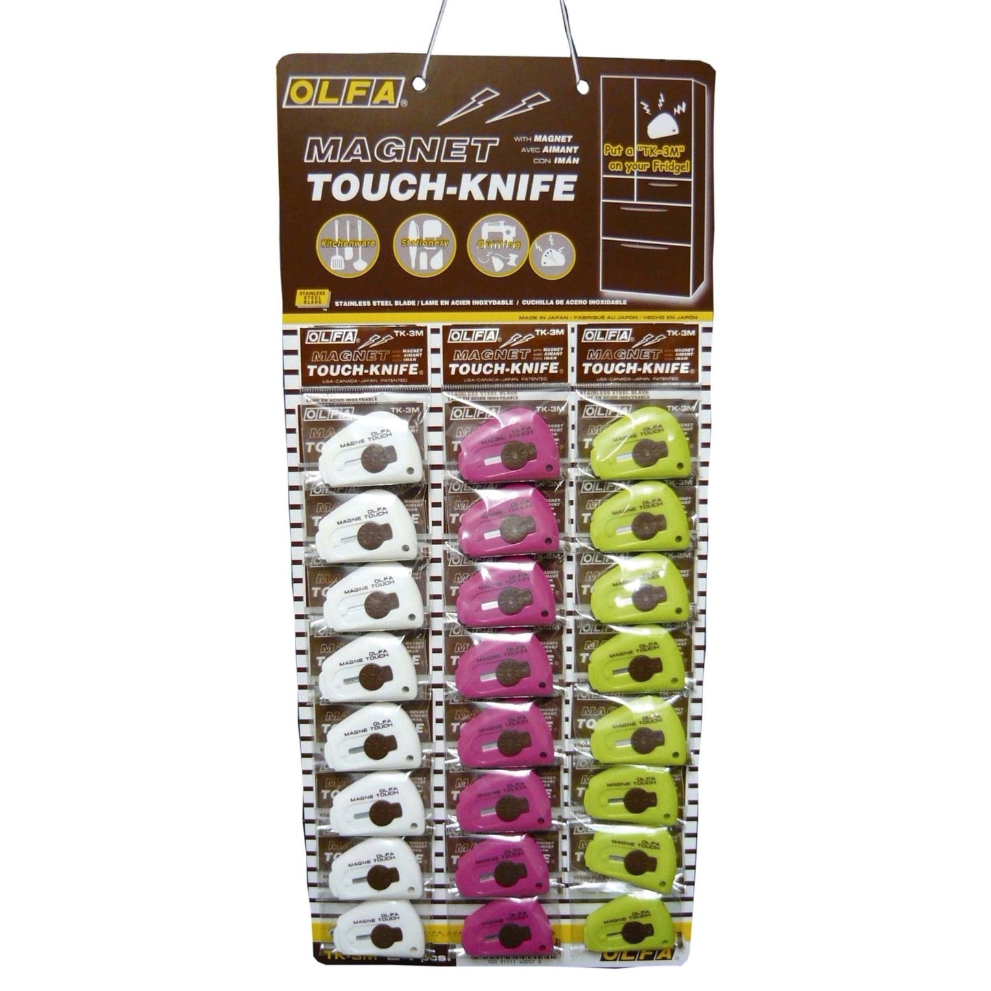 Olfa TK-3M/24 - Présentoir de 24 mini cutters magnétiques
