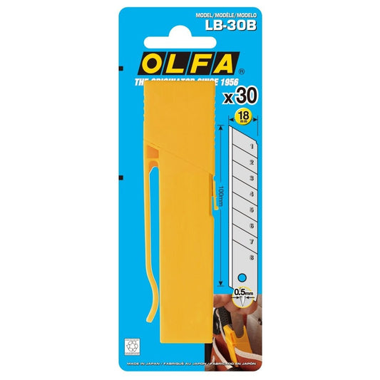 Lames de hachoir Olfa 18 mm dans un étui en plastique avec clip