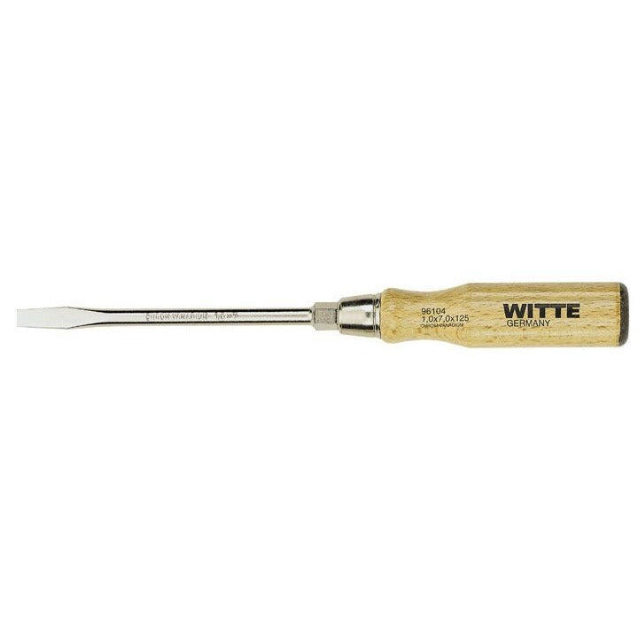 Tournevis à tête plate Witte avec manche en bois
