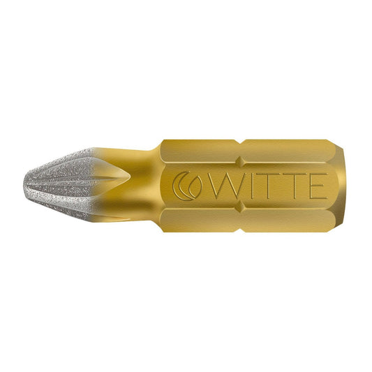 Witte Pozidriv (PZ) DIAMOND tip 1/4" short guide