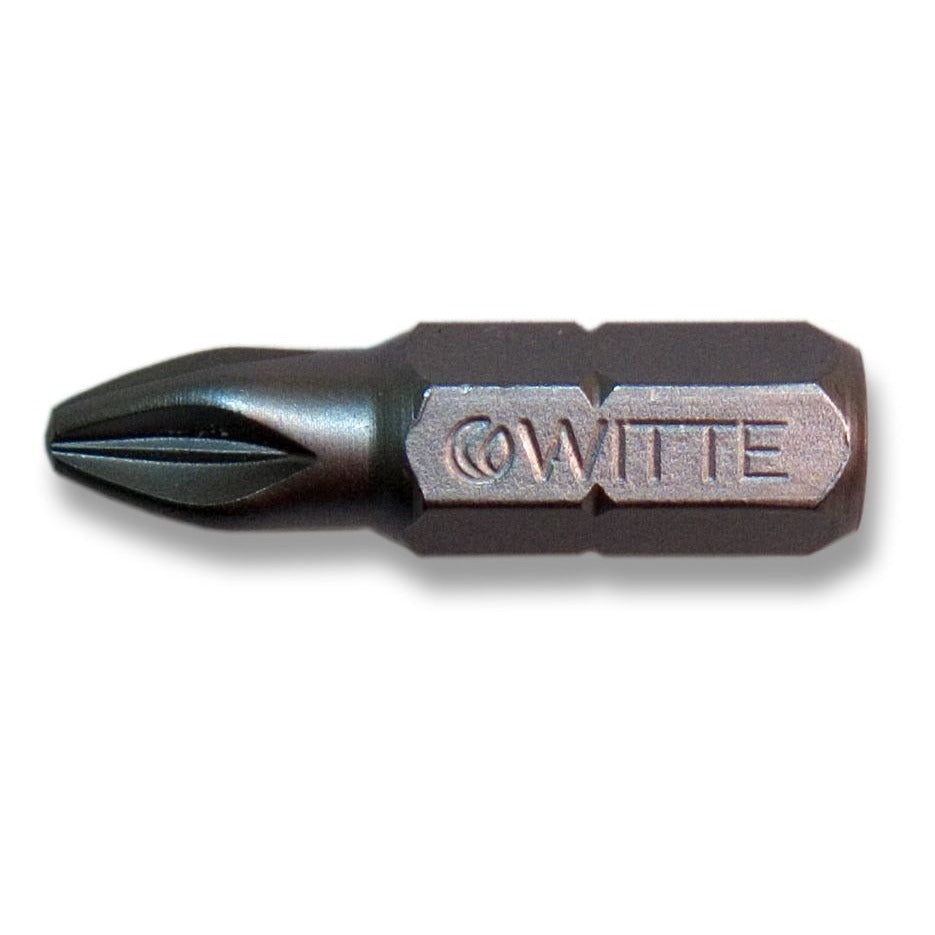 Witte Punta Pozidriv (PZ) STAINLESS INOX guía 1/4" corta