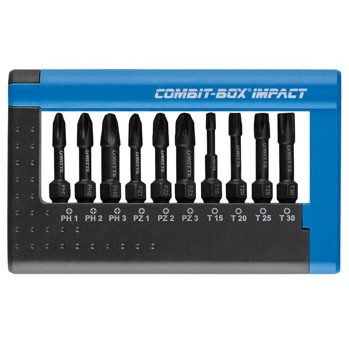 Witte 10-piece impact bit set in COMBIT-BOX