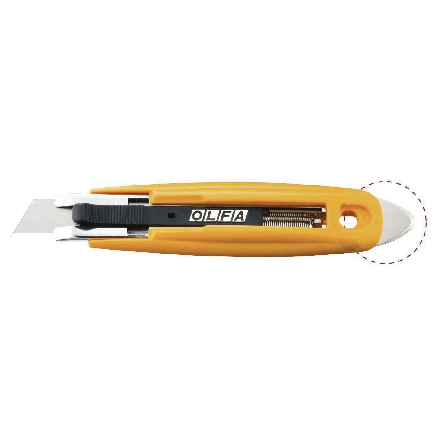 Olfa Safety Cutter with Seal Cutter and Semi-Automatic Blade Retraction SK-9