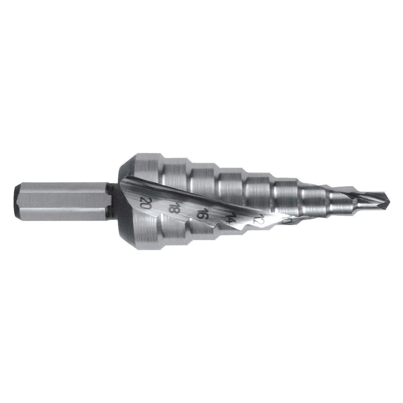 Ruko HSS Step Drill Bit with Hex Shank 1/4"