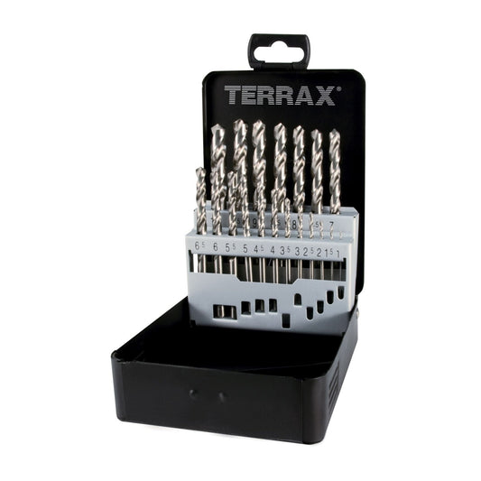 Terrax DIN 338 Type N HSS Ground Twist Drill Bit Sets