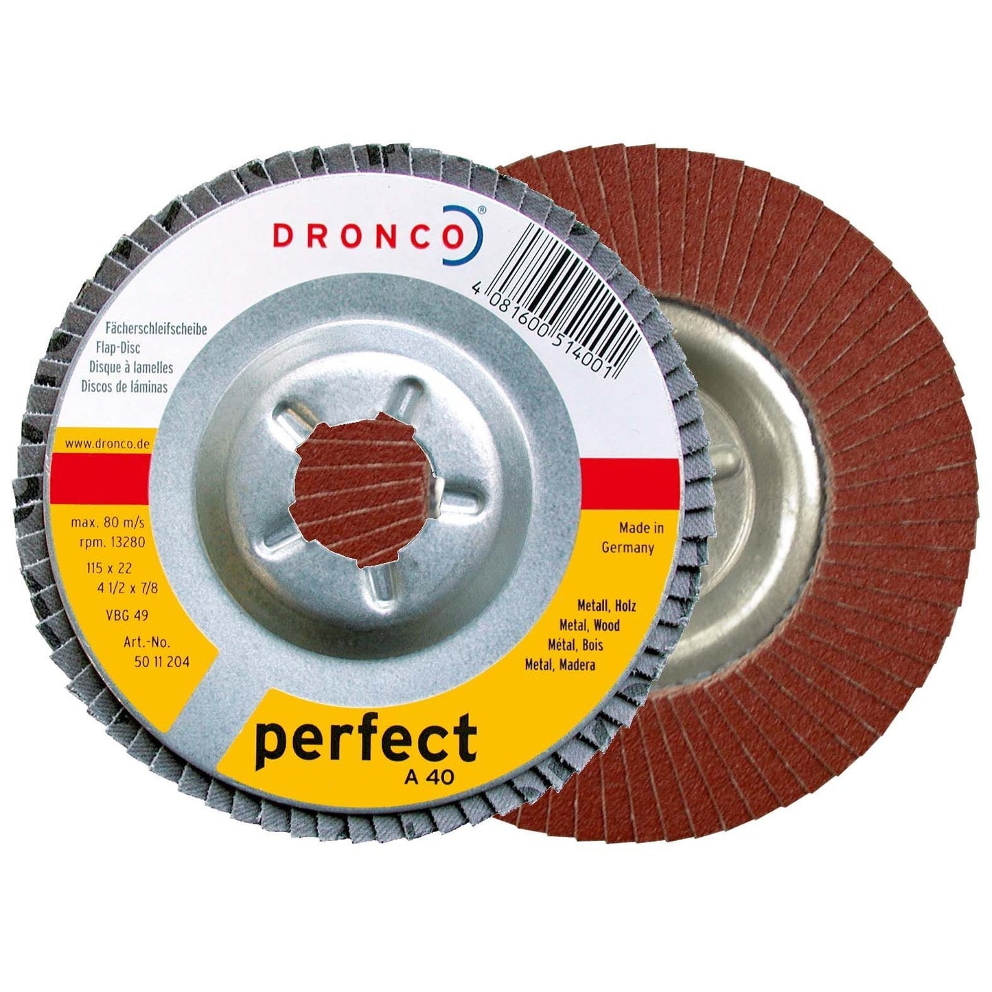 Dronco Abrasive Flap Discs Aluminum Oxide A