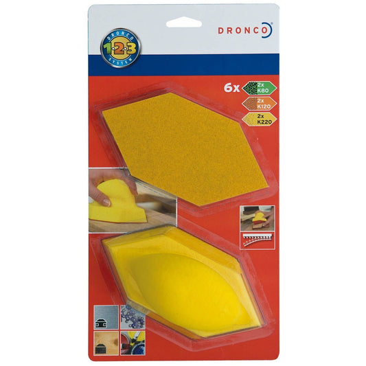 Dronco Set de lijadora hexagonal 150x75 mm