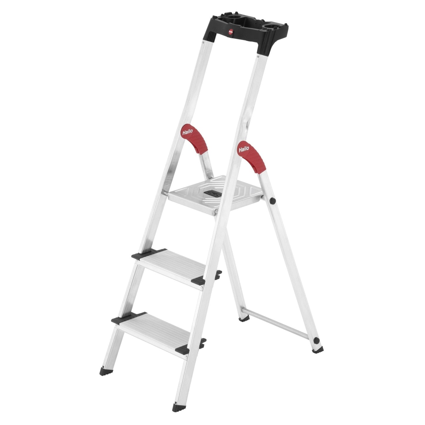 Hailo L80 Comfortline - Aluminum stepladder with XXL EasyClix wide rungs