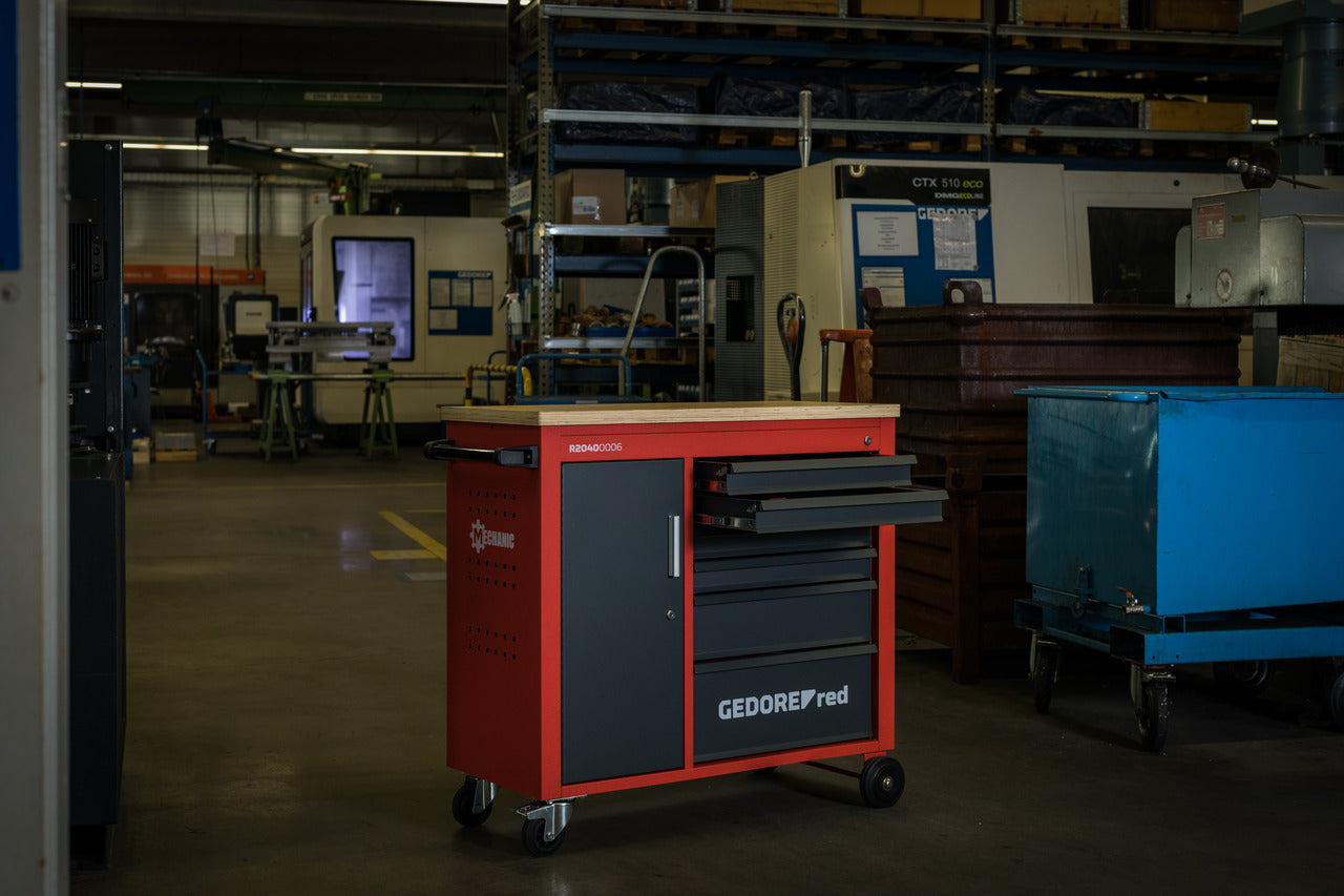 Établi mobile GEDORE rouge R20400006 - MÉCANICIEN, avec 6 tiroirs 988 x 431 x 935 mm
