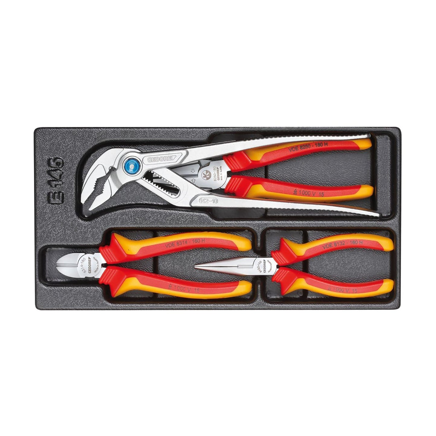 GEDORE 1500 ES-VDE 145 - Assortment of VDE pliers