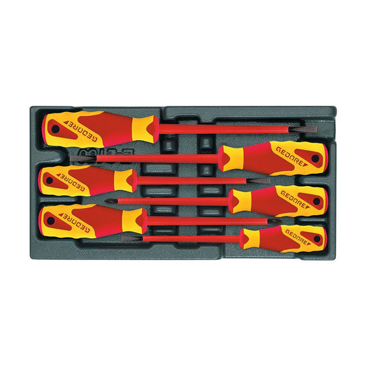 GEDORE 1500 ES-VDE 2170 PZ - VDE Insulated PZ Screwdriver Set in Plastic Module ES