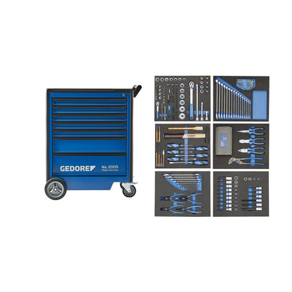 GEDORE 2005-TS-190 - 2005 7-drawer tool trolley with 190-piece tool assortment