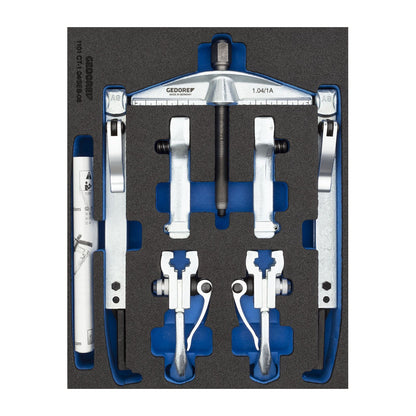 GEDORE 1.04/SEB-08 - Extractor set 1.04/1A with assorted legs in carrying case