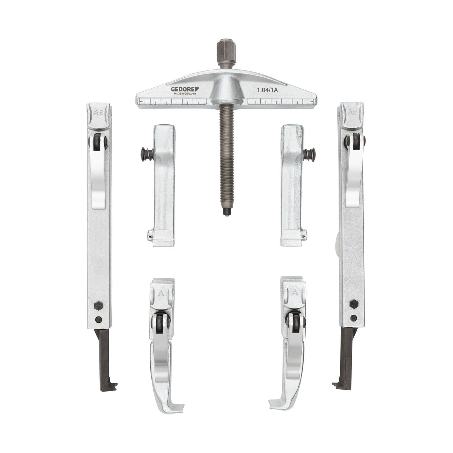 GEDORE 1.04/SEB-08 - Extractor set 1.04/1A with assorted legs in carrying case