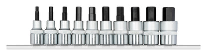 GEDORE red R62558010 - 1/2" screwdriver sockets with rail, 10 pieces (3300023)
