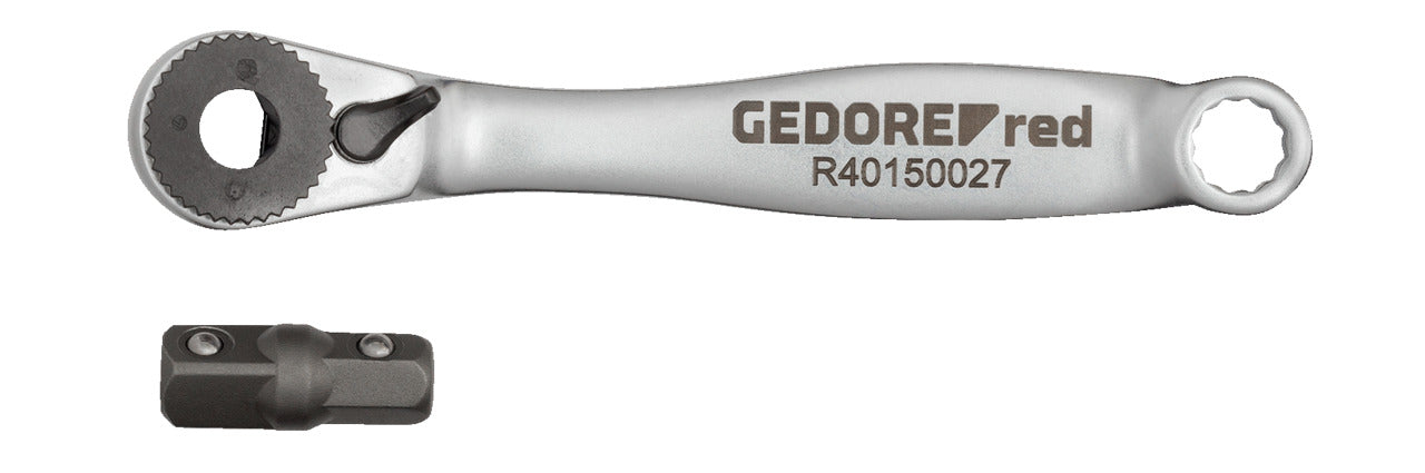 GEDORE rouge R40150027 - Cliquet porte-embouts bicomposant 1/4", L=90 mm, angle de retour 5°