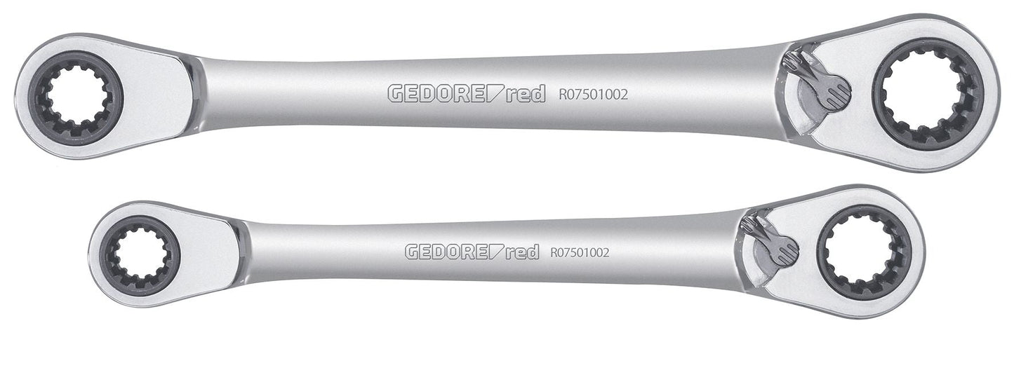 GEDORE red R07501002 - Set of 2 ratchet wrenches for 63 different applications (3300900)