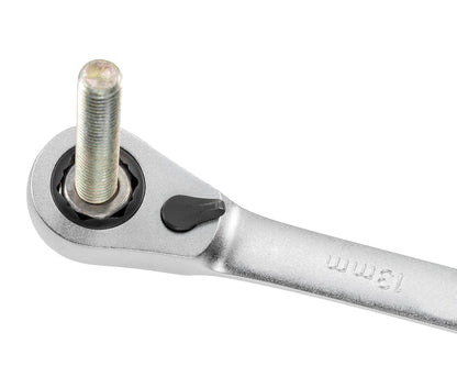 GEDOREred R07201170 - Reversible ratchet combination wrench with clamping function, 17mm (3301006)