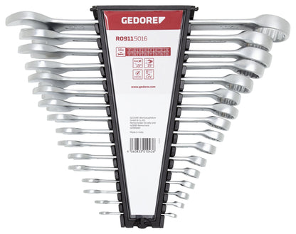 Clés mixtes GEDORE rouges R09115016 - Jeu de 16 clés (1/4" à 1 1/4")