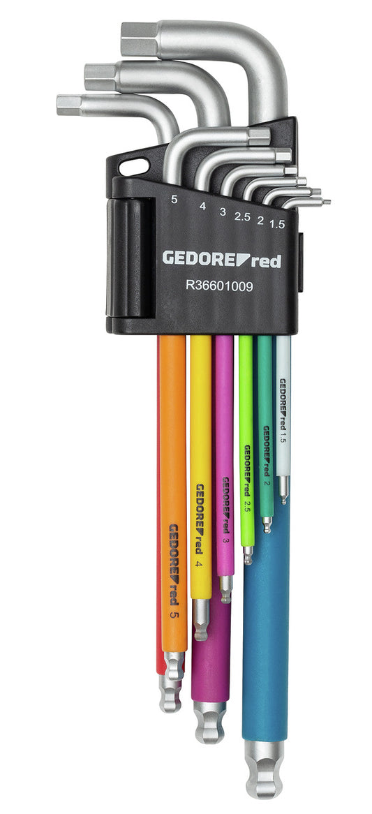 GEDOREred R36601009 - Set of chromatic hexagonal offset keys 1.5-10mm 9pcs (3301332)