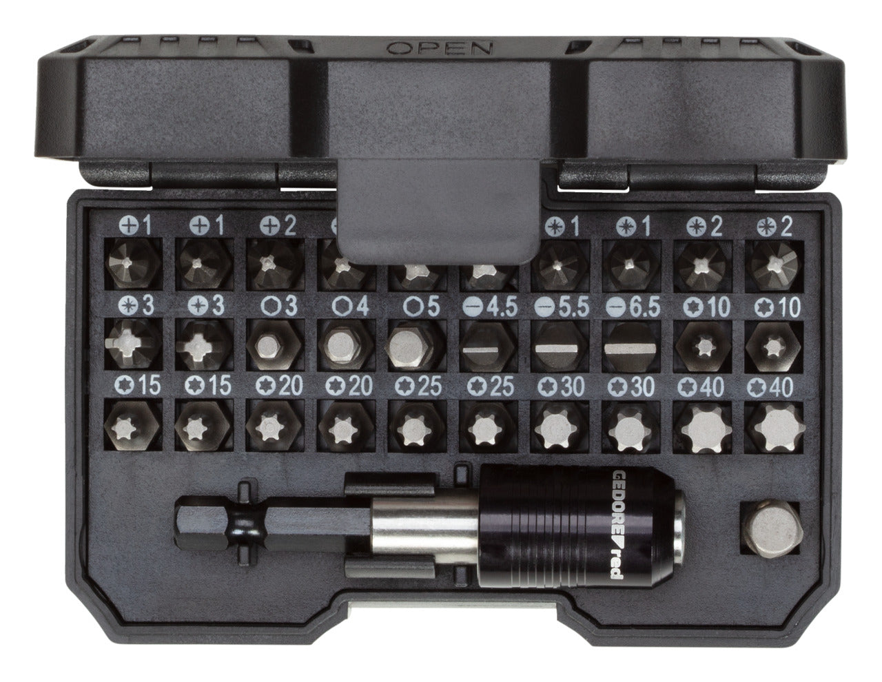 R33005031 - Bit set 1/4" SL+PH+PZ+TX+hexagonal, 32 pieces