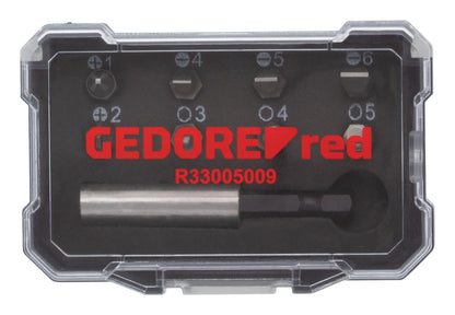 GEDORE rouge R33005009 - Coffret de 9 embouts hexagonaux PH+SL 1/4" avec porte-embout magnétique